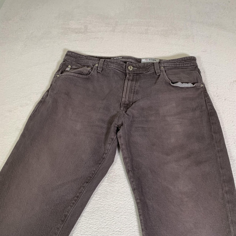 AG Adriano Goldschmied Matchbox Jeans Mens 36x34 Brown Slim Straight Stretch - Picture 2 of 16